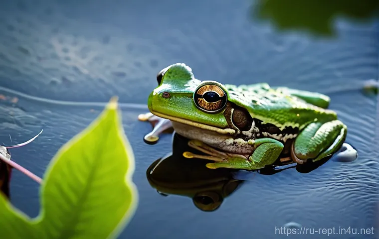 개구리 울음소리의 생태적 의미 - **Prompt:** A vibrant, natural pond at dusk, teeming with life. Numerous frogs of various sizes are ... 개구리 울음소리의 생태적 의미 - **Prompt:** A vibrant, natural pond at dusk, teeming with life. Numerous frogs of various sizes are ...